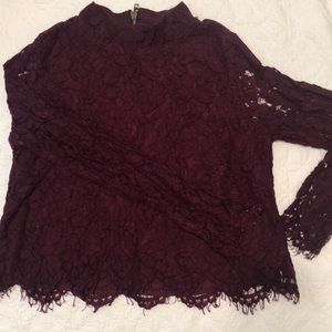 South Moon Under Plum Lace Blouse